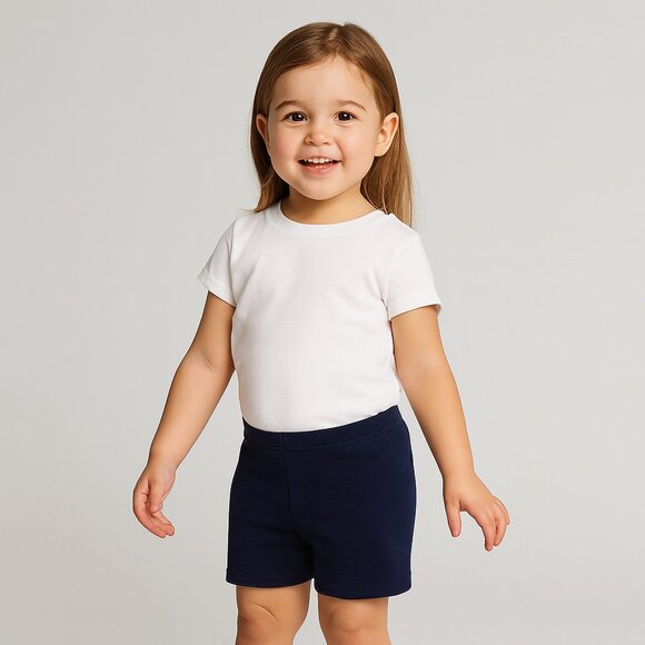 Garanimals Dark Knit Denim Shorts Pull Up Elastic Waist Blue 4T - Picture 2 of 10